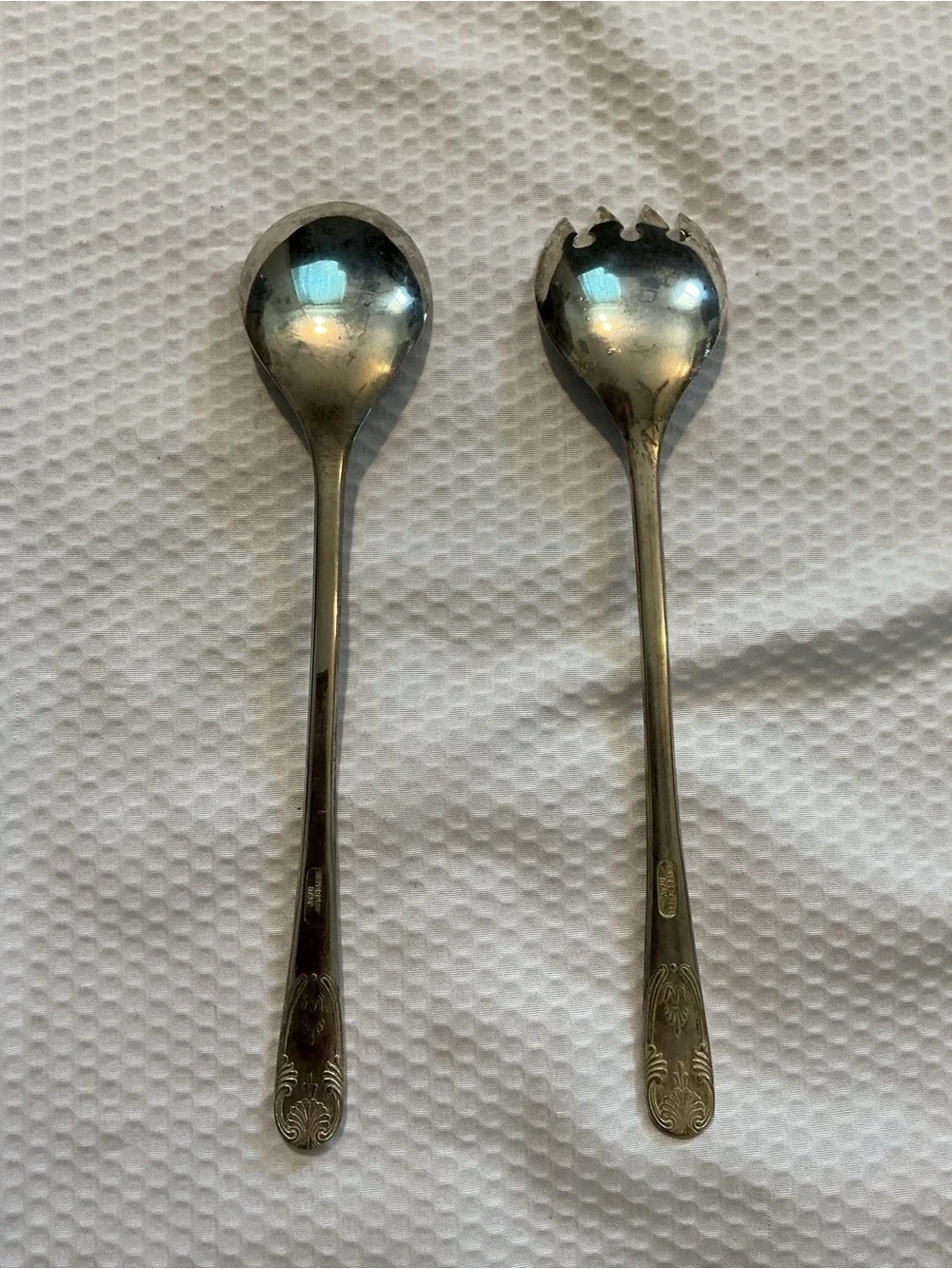 Classic Stainless Steel Silver Salad Serving Set - Unbranded